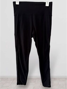 Athleta Black High Rise Leggings Size M Zip Detail Activewear